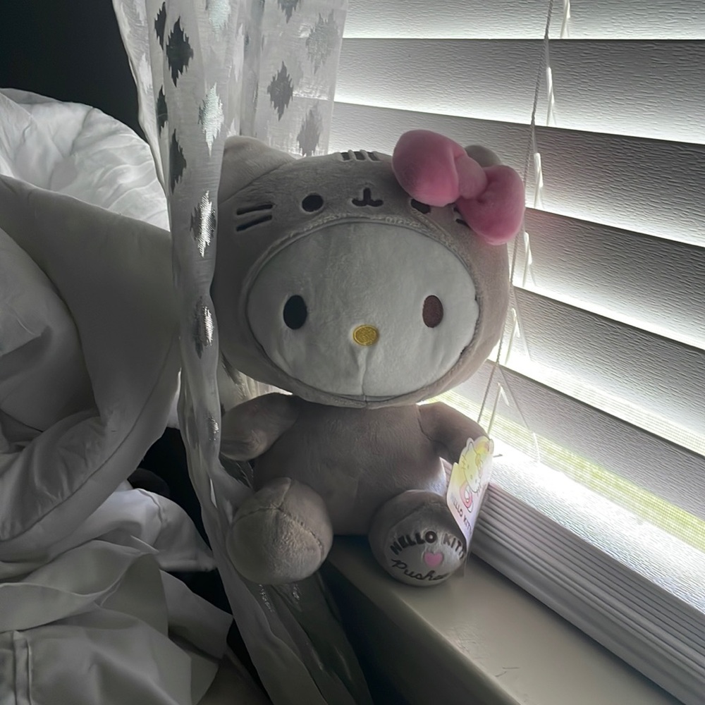 sanrio grey, white and pink